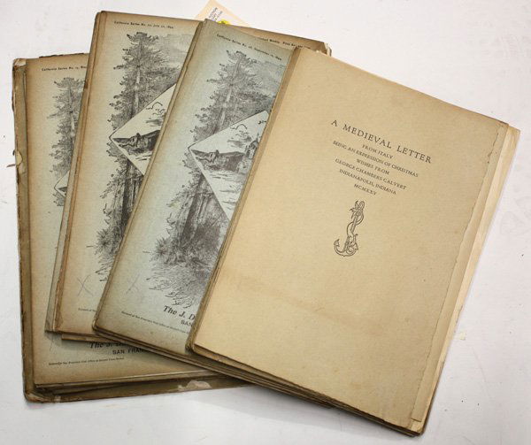 magazines of Pictureque California: (lot of 31) Group of thirty one magazines of Pictureque California published by J. Dewing Co. San Francisco and New York, with illustrations by Thomas Hill, Virgil Williams, Raymond Yelland, Thomas Mo