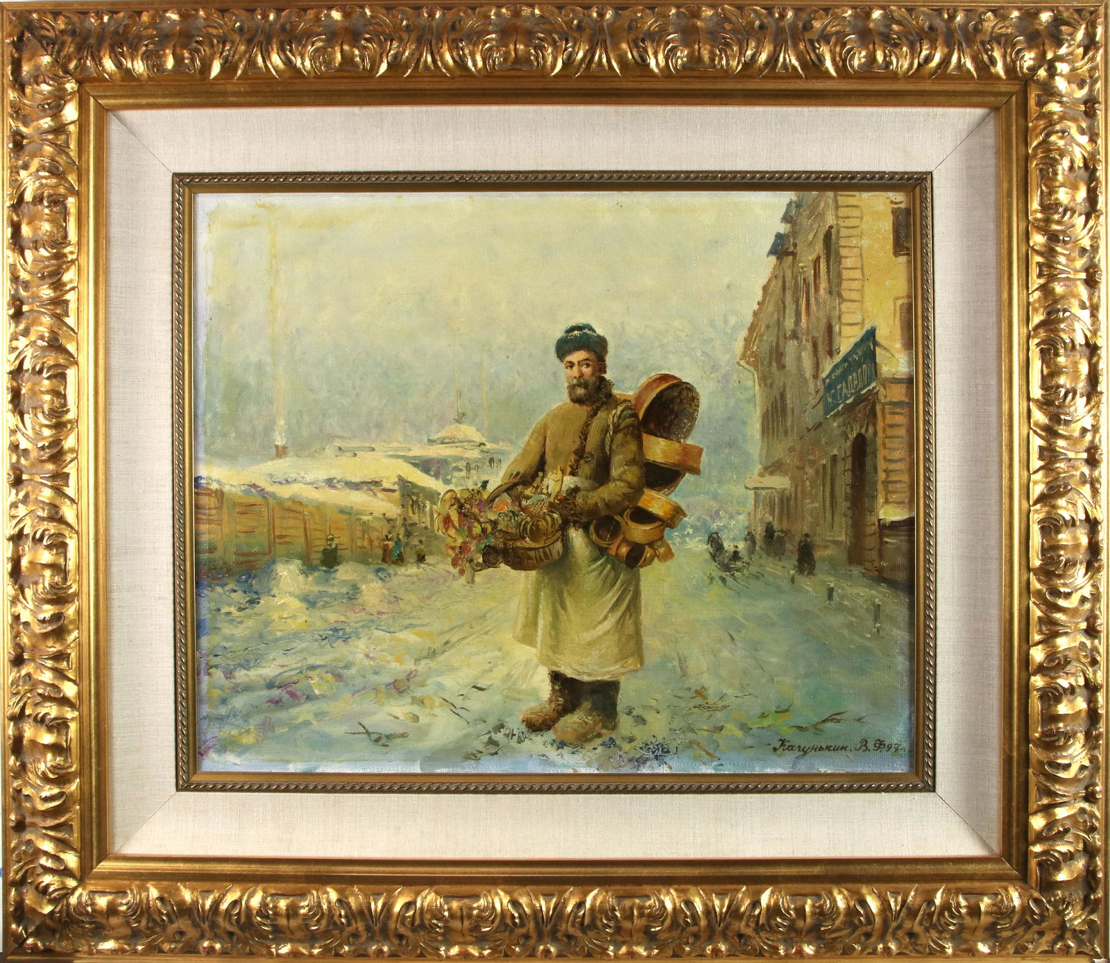 Painting, Merchant in the Snow (1 of 2)