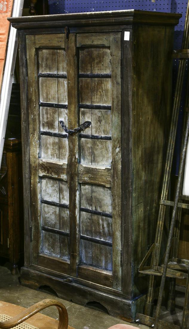 A rustic partial painted armoire (1 of 1)