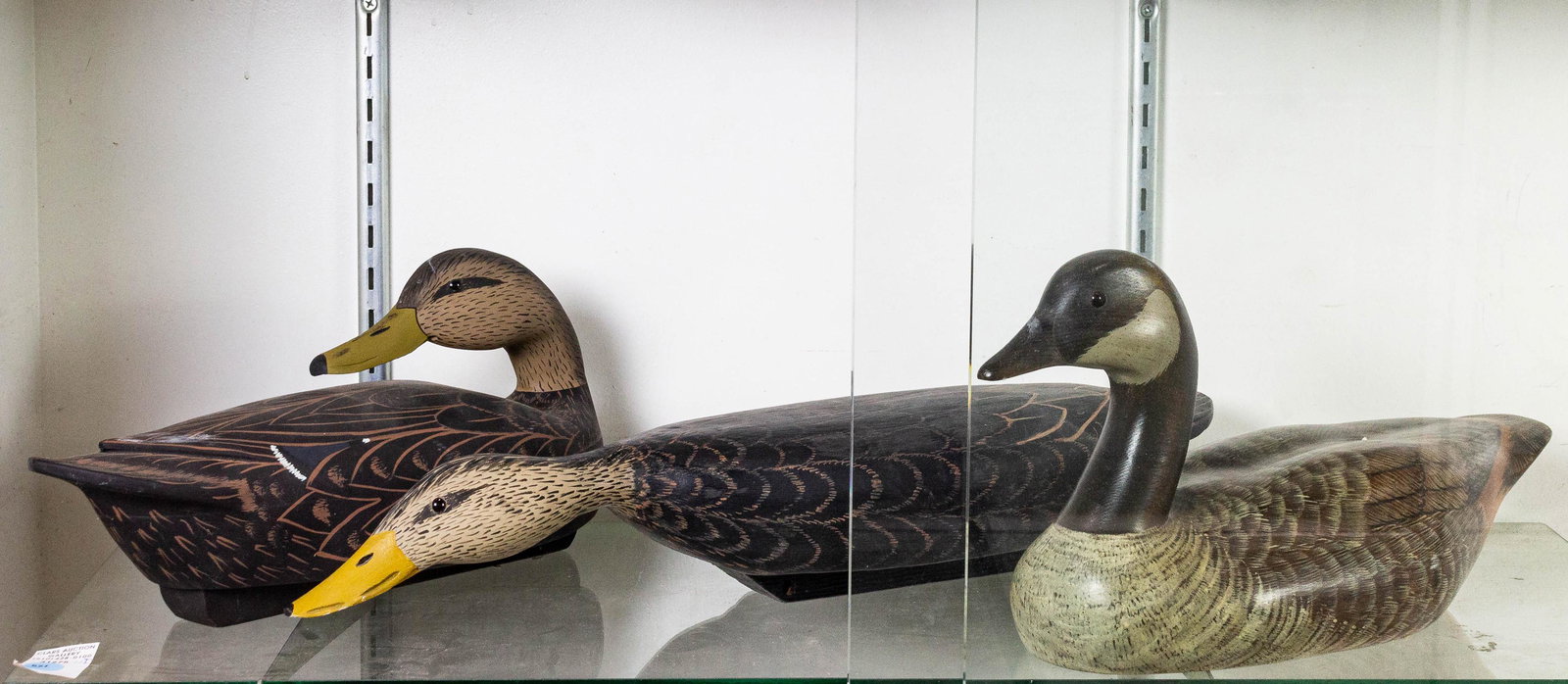 (lot of 6) Painted wood duck decoys: P. Mountjoy and (1 of 1)