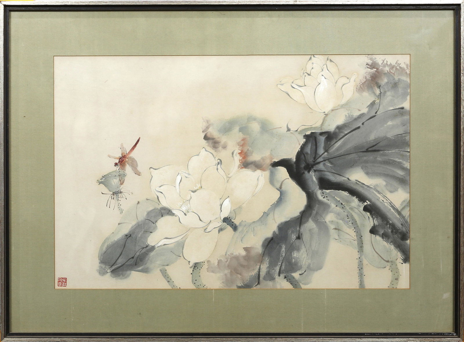 Chinese school, Lotus, ink and color on paper (1 of 1)