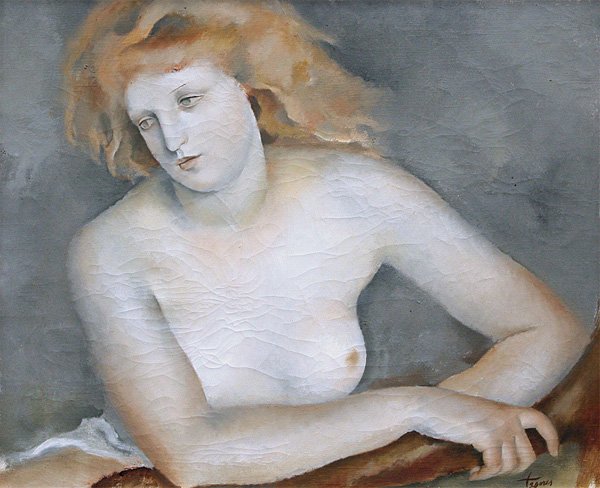 Painting, Jose de Togores, Buste de femme: Framed oil on canvas, ''Buste de femme,'' by Jose de Togores (Spanish, 1893-1970), signed ''Togores'' lower right, sight: 23''h x 28''w, overall: 32”h x 26.625”w