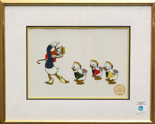 Disney Limited Edition Serigraph Cels, Goofy Daffy: (lot of 5) Framed serigraphs, Walt Disney Limited Edition Serigraphs: ''How to Fish,'' ''No Sail,'' ''Tennis Racquet,'' ''Mr. Duck Steps Out,'' and ''How to Play Golf,'' featuring Goofy and Daffy Duck