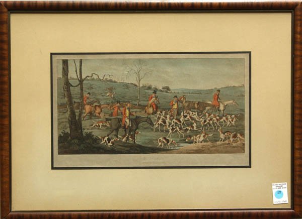 Print, The Death, Foxhunting, Sutherland, Alken: Framed handcolored etching and engraving, ''The Death,'' original 1821, after Thomas Sutherland (British, c.1785-c.1820), after Henry Alken, overall: 18.75''h x 25.5''w
