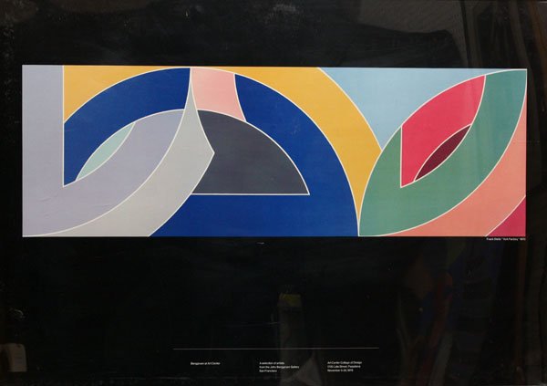 Poster, Frank Stella at Art Center: Framed color poster, Frank Stella at Art Center College of Design, unsigned, overall 34.25''h x 48''w