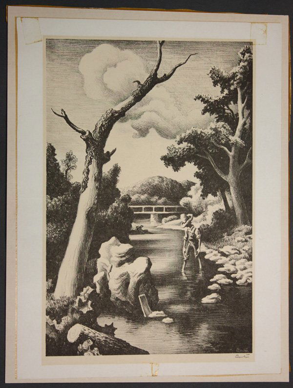 Prints, Thomas Hart Benton: (lot of 3) Unframed prints after Thomas Hart Benton, signed ''Benton'' lower right, largest overall: 16.75''h x 12.75''w