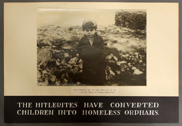 Collage, Mock-up, Soviet Propaganda, WWII: Framed mock-up with a photograph and caption mounted on hand-lettered board, Russian Youth Propoganda, c.1939, overall: 30.25 x 20.25