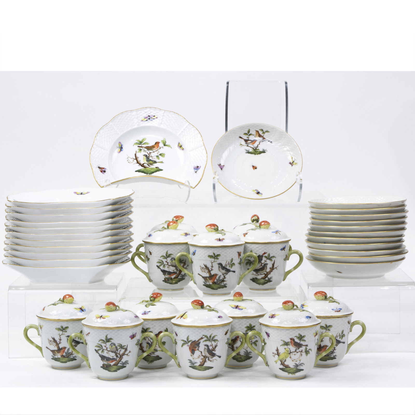 (lot of 36)  Collection of Herend porcelain tableware (1 of 2)