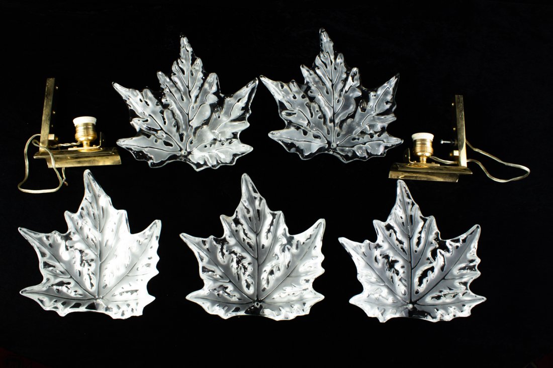 Pair of Lalique France Champs -Elyees Wall Scones (1 of 1)
