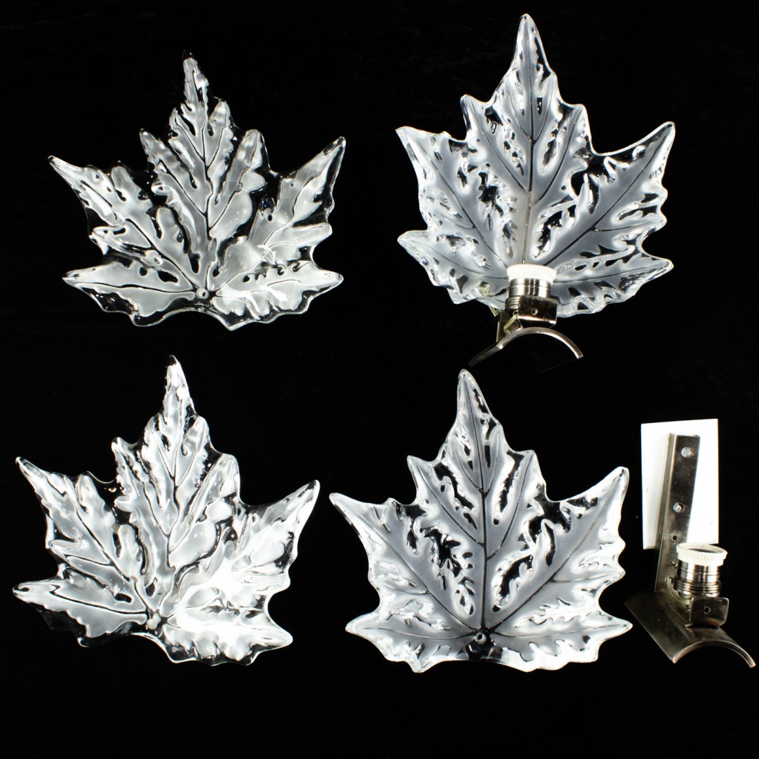 (lot of 2) Lalique France Champs-Elysees Wall Scones (1 of 1)