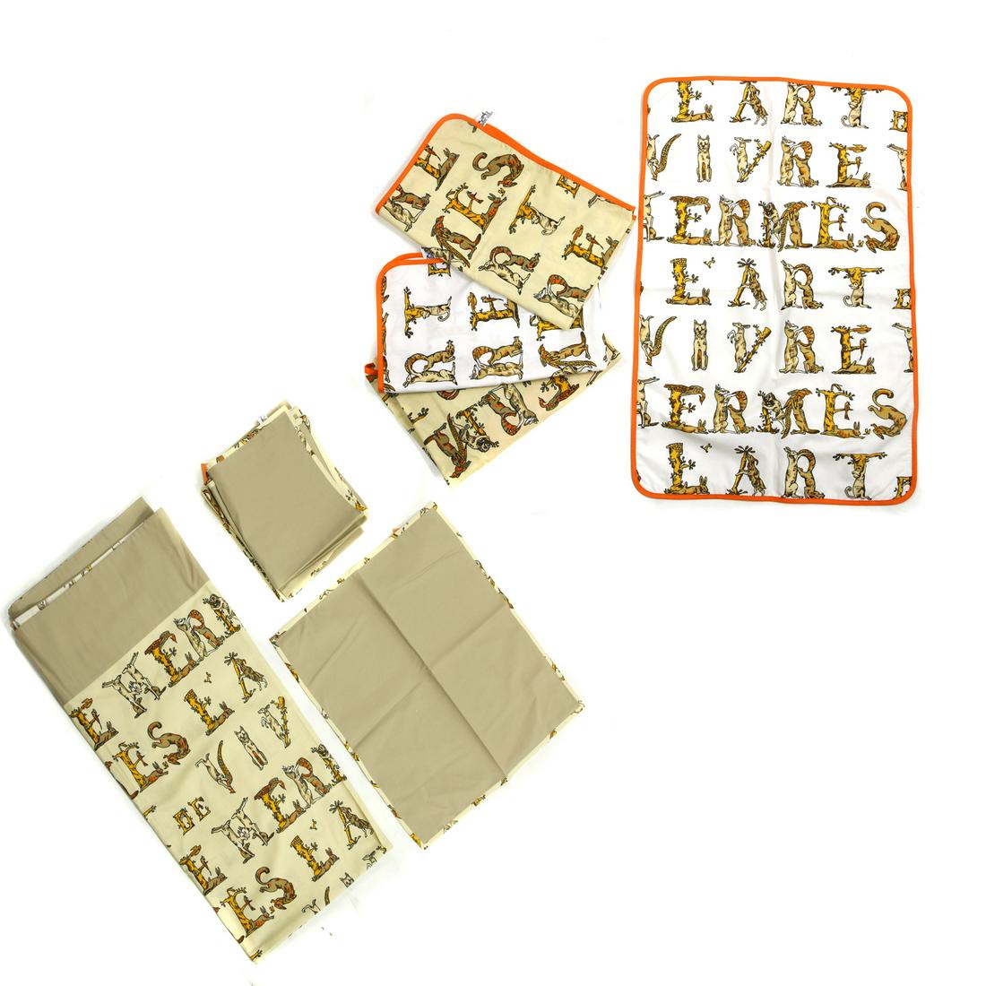 (lot of 11) Hermes Cotton table linens group, (1 of 5)