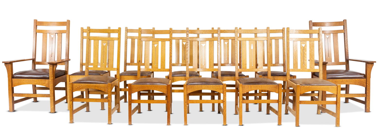 (lot of 12) Custom Arts and Crafts dining chairs (1 of 4)