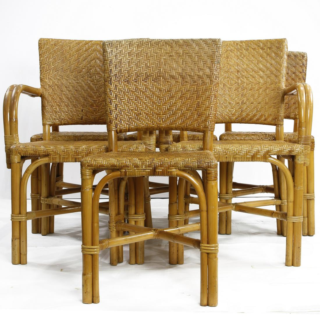(lot of 8) Rattan dining suite (1 of 6)