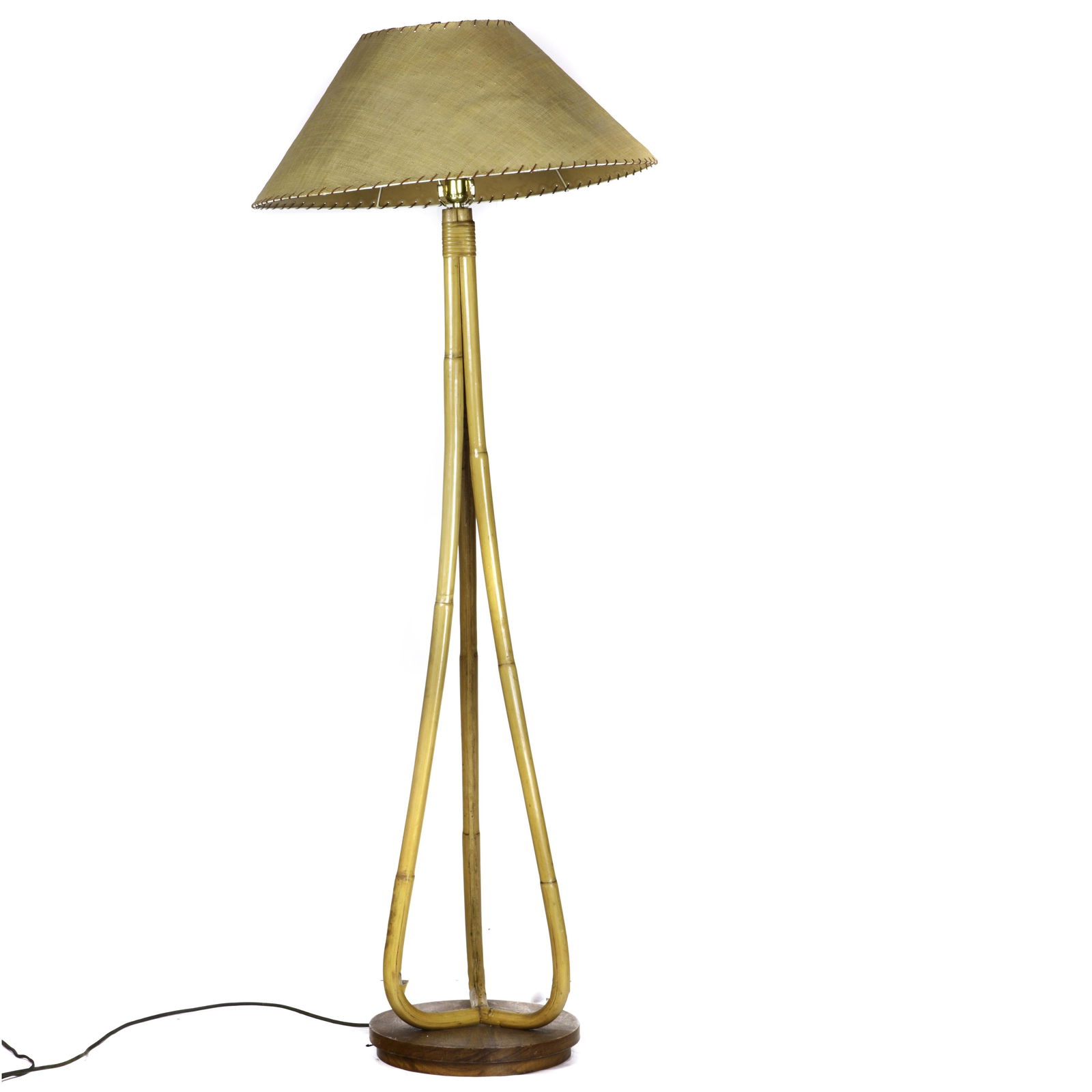 A Modernist Paul Frankl style rattan floor lamp (1 of 2)