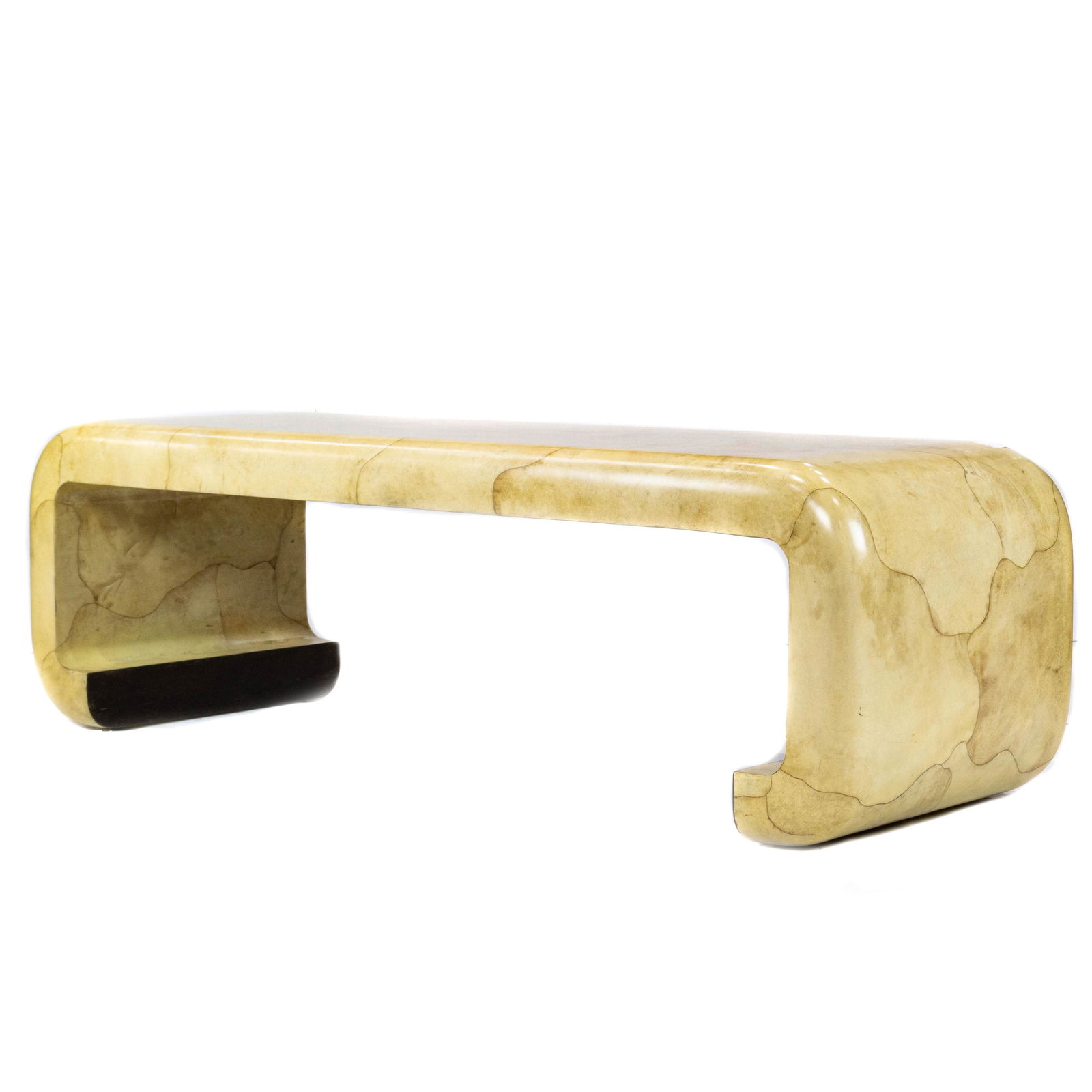 A Karl Springer style parchment coffee table (1 of 3)