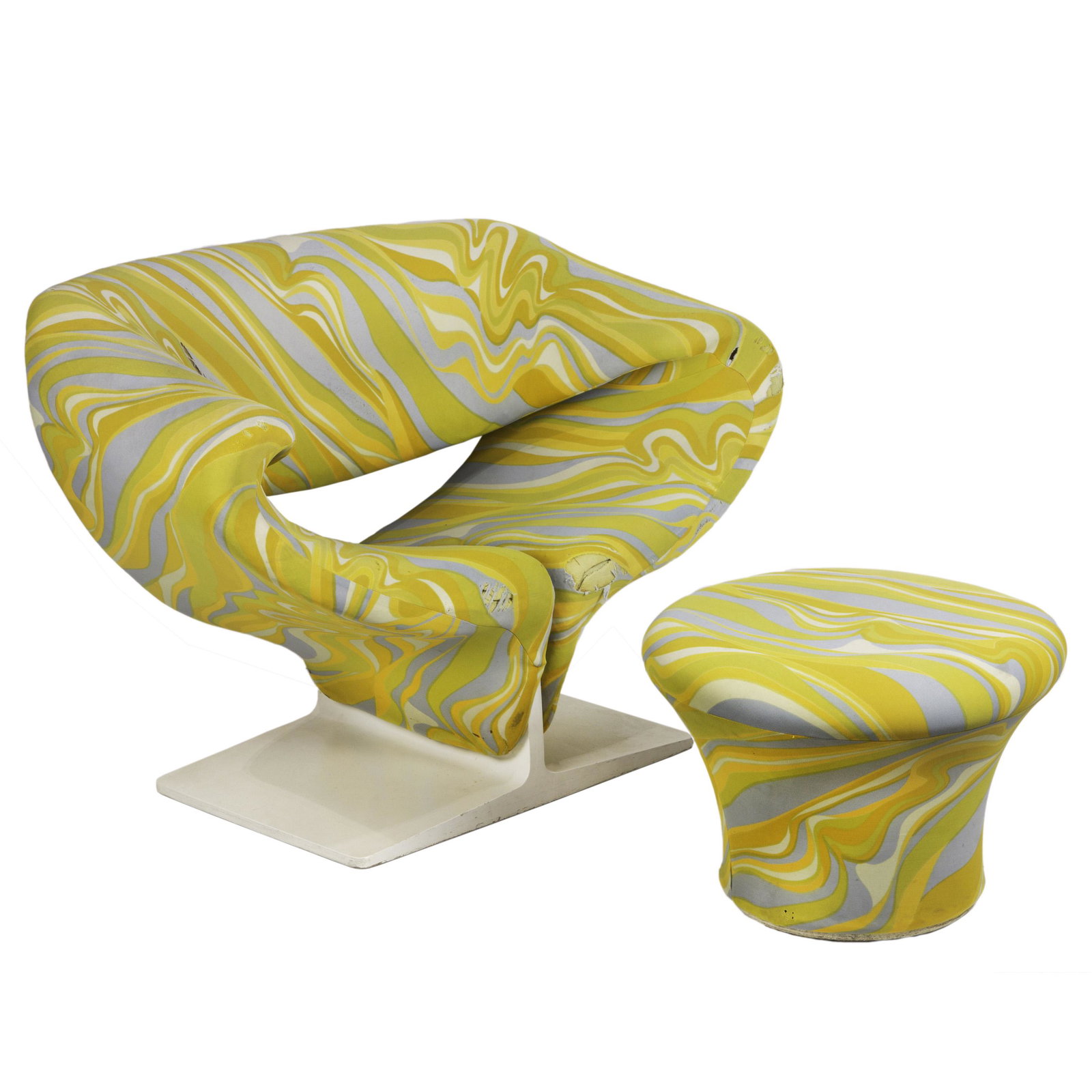 Pierre Paulin, Ribbon chair and ottoman (1 of 4)