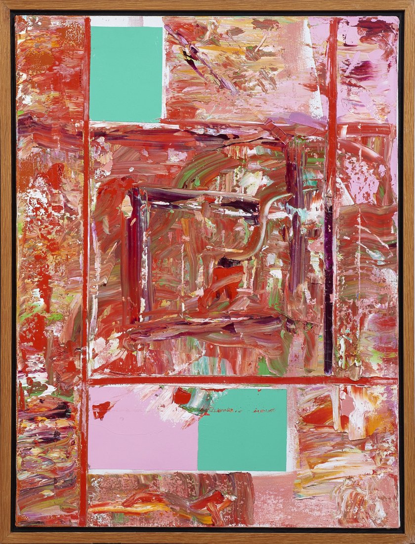 Painting, Dick Wray: Dick Wray (American, b. 1933), Untitled (DW121), 1981, oil on canvas, signed and dated verso, gallery label (Moody Gallery, Houston, TX) affixed verso, canvas: 24"h x 18"w, overall (with frame): 25.5"