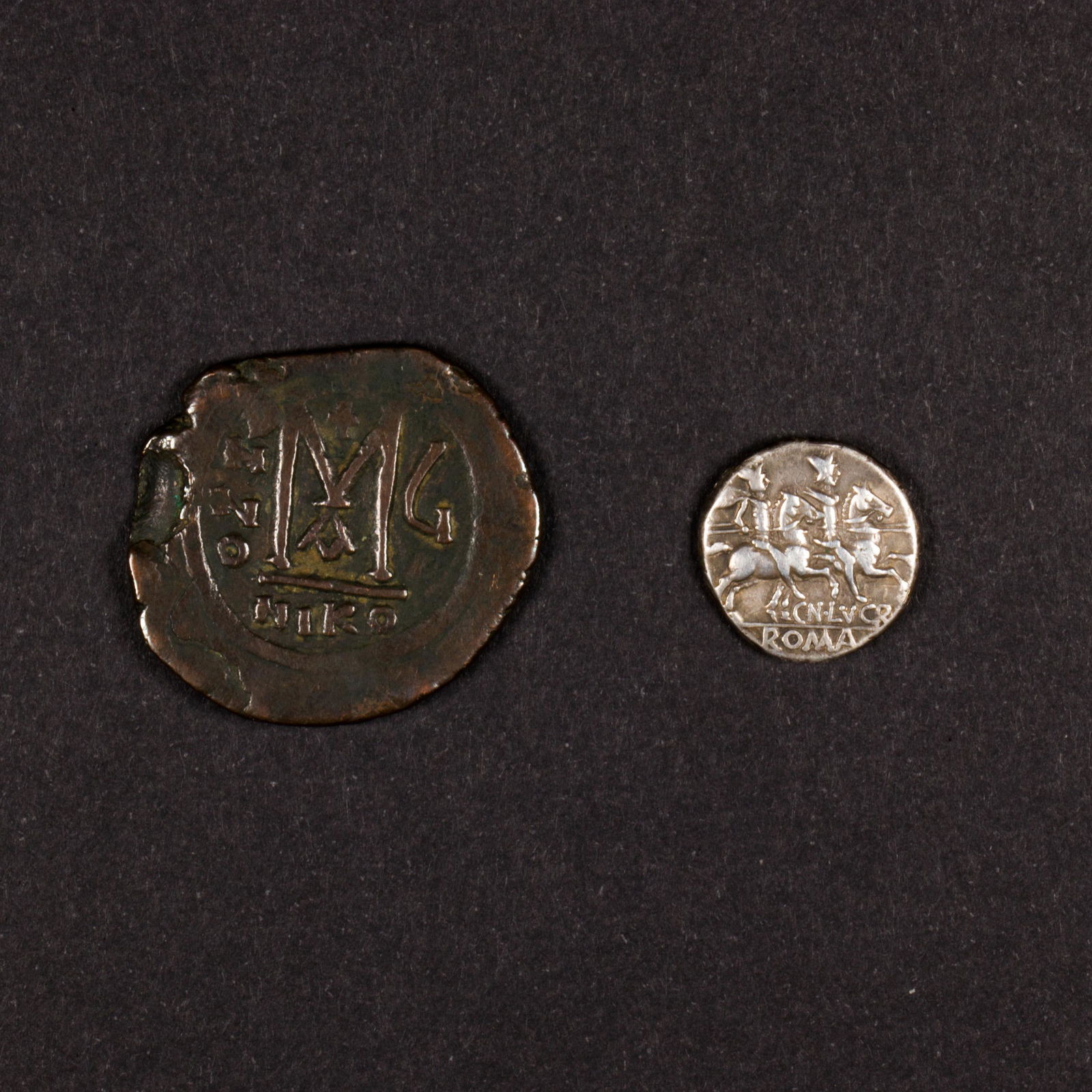 (2) Roman Lucreticus Trio 136BC & Byzantine Justin I (1 of 2)