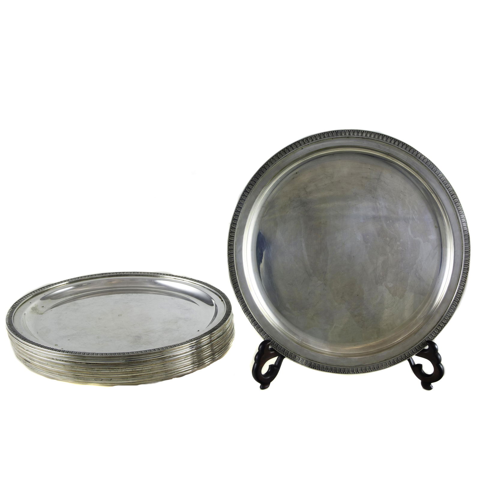 A suite of (12) Italian 800 silver underplates (1 of 2)