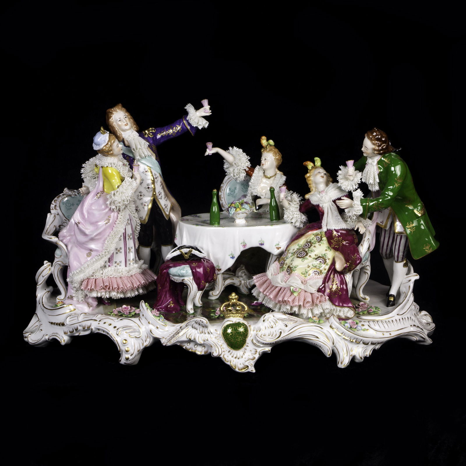 A Continental Dresden style porcelain figural group (1 of 5)
