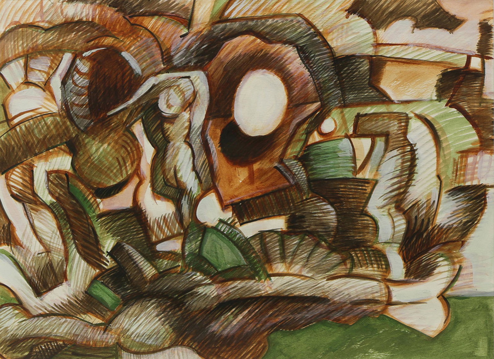 Work on Paper, Gronk: Gronk (American, b. 1954), Figures, 2001, ink on paper, signed and dated verso of sheet, sheet: 22"h x 30"w, overall (with frame): 28.5"h x 40.75"w