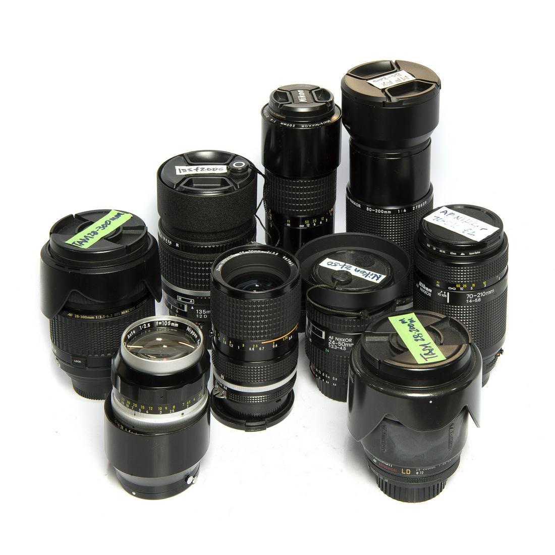 (Lot of 9) Nikon and Tamron Auto/Manual focus Lens Grou (1 of 1)