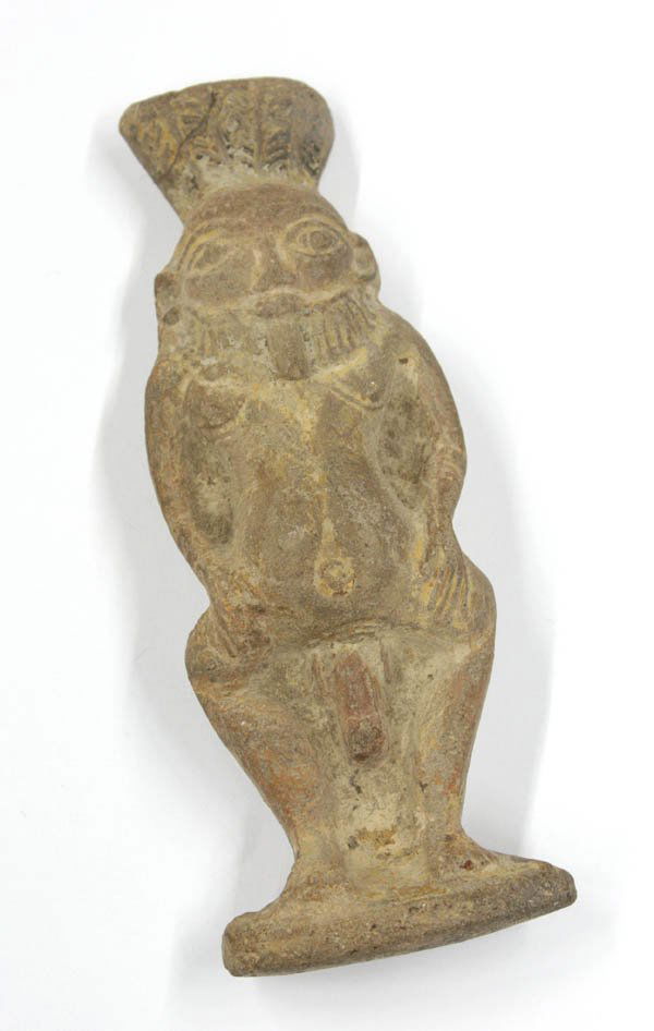 Large Egyptian God ''Bes'' sculpture: Large Egyptian God ''Bes'' sculpture, Greek, circa 300 B.C.-0, 6''l x 2''w
