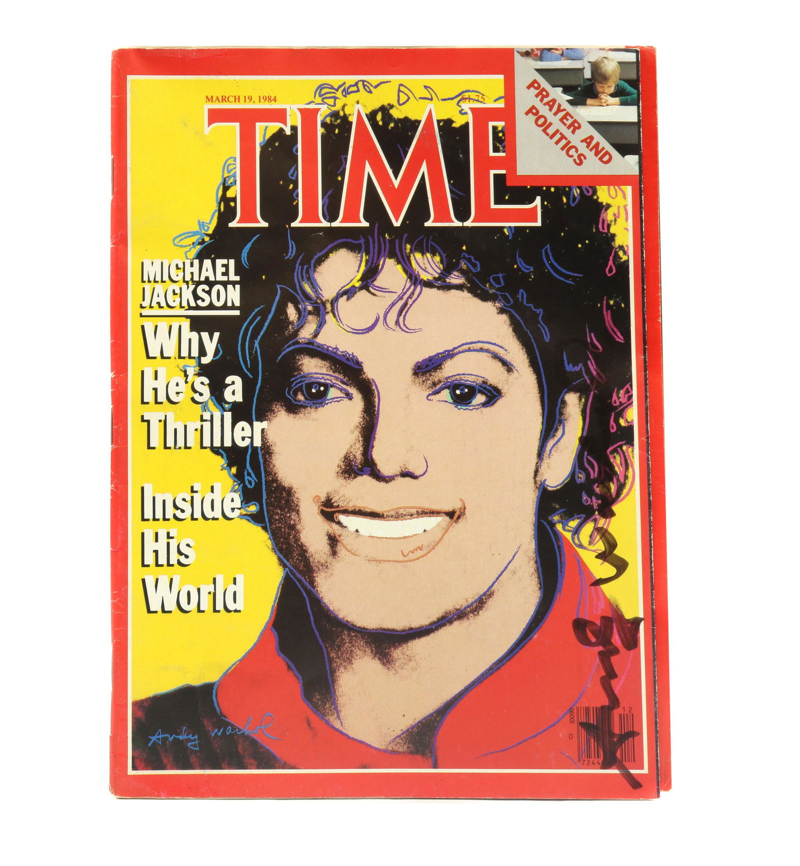 Andy Warhol signed  3/19/1984 Time mag cover with (1 of 1)