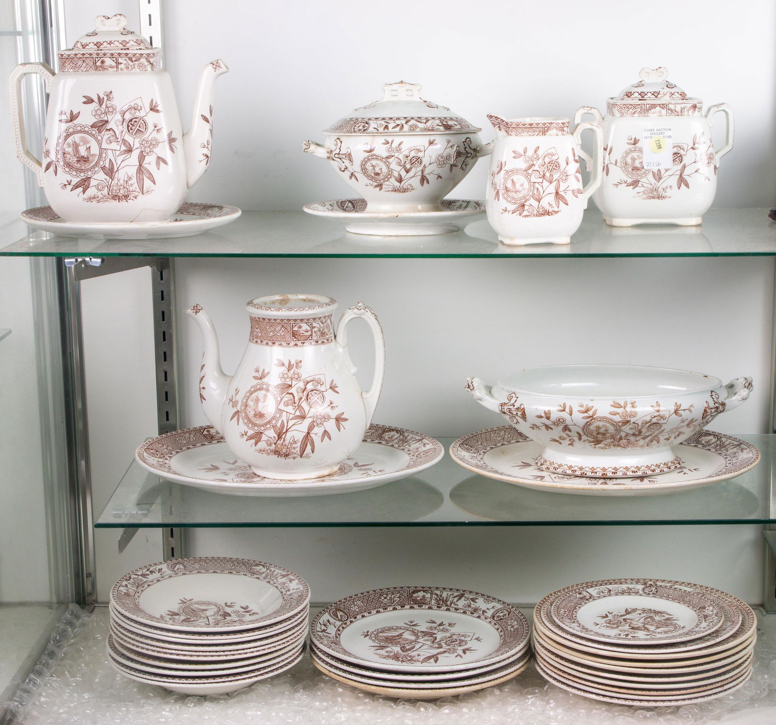 (lot of 34) Sitka Brown Transferware, including dinner (1 of 1)