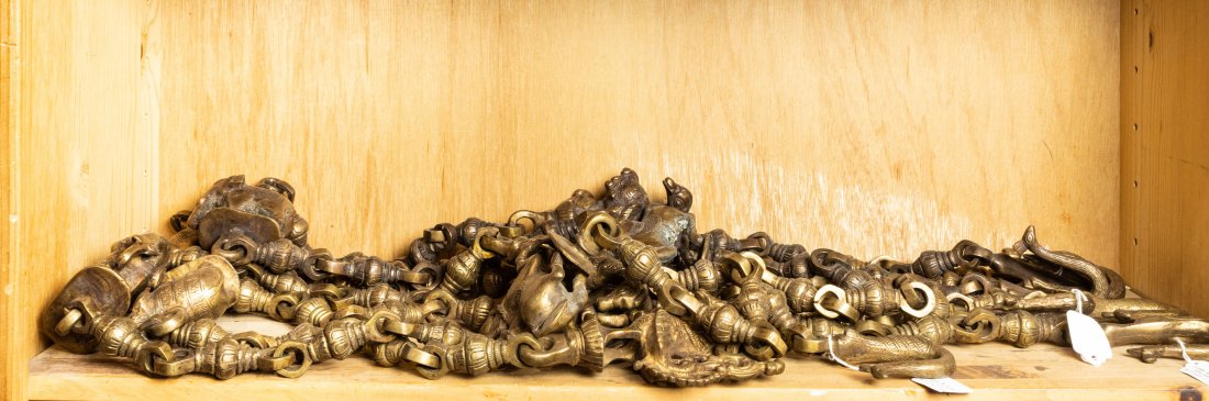 Shelf of South Asian brass chains (1 of 3)