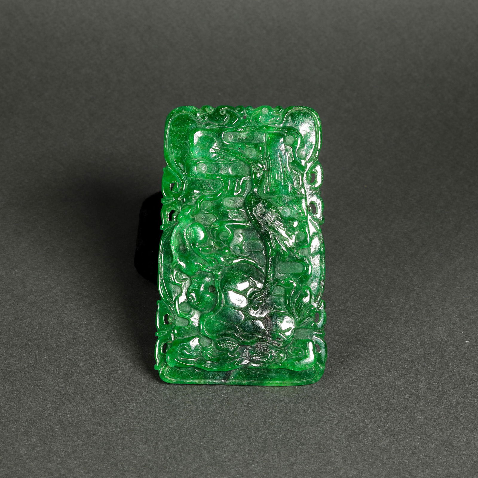 Chinese green jadeite plaque (1 of 1)