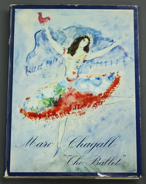Book, Marc Chagall:Drawings and Watercolors: Book, Marc Chagall: Drawings and Watercolors for the ballet, by Jacques Lassaigne 1969, with 68 reproductions in full color and one original lithograph by Chagall 14''h
