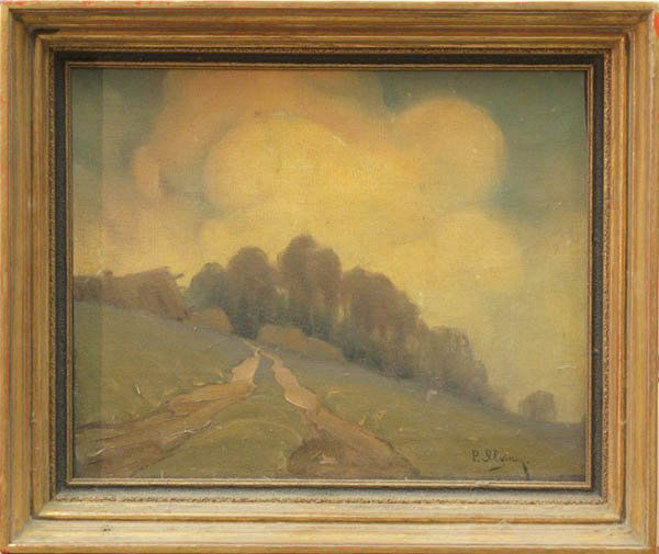 Painting, Peter Alexander Ilyin, Summer Landscape: Framed oil on canvas, Summer Landscape, by Peter Alexander Ilyin (California, 1887-1950), signed ''P. Ilyin'' lower right, sight: 9.75''h x 12.25''w, overall: 12.75''h x 15.25''w