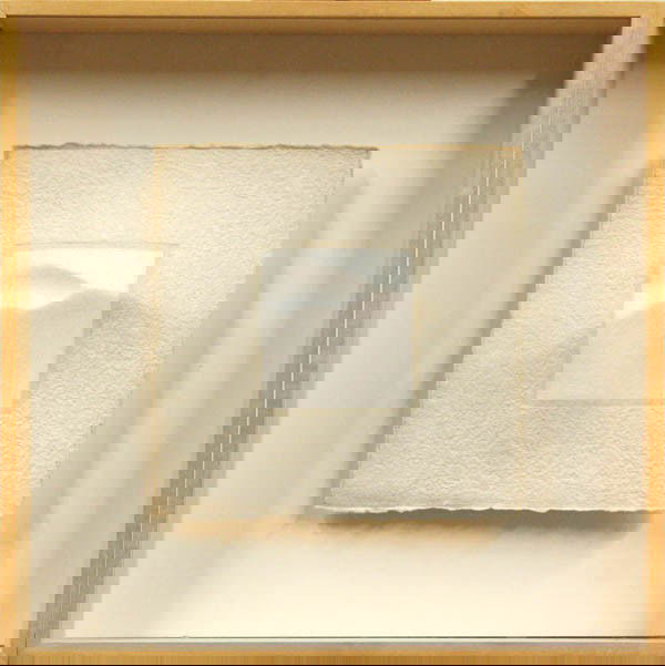 Print, Sam Richardson, Sierra Snow at 4:30: Framed mixed media print, ''Sierra Snow at 4:30,'' 1973, by Sam Richardson (Californian, b. 1934), artist's proof, signed and dated ''A/P Sam Richardson 1973'' verso, labels affixed verso, sheet: 7''h