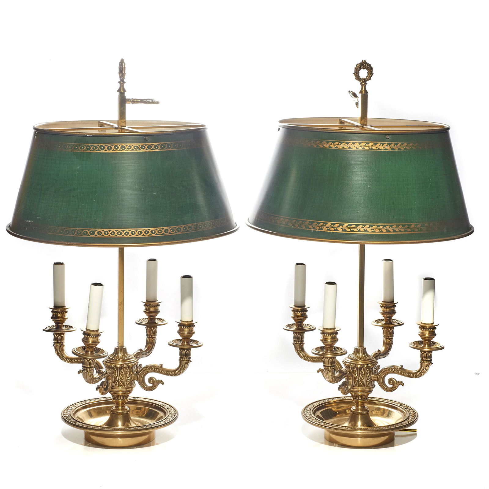 A pair of Empire style bouillotte lamps (1 of 2)