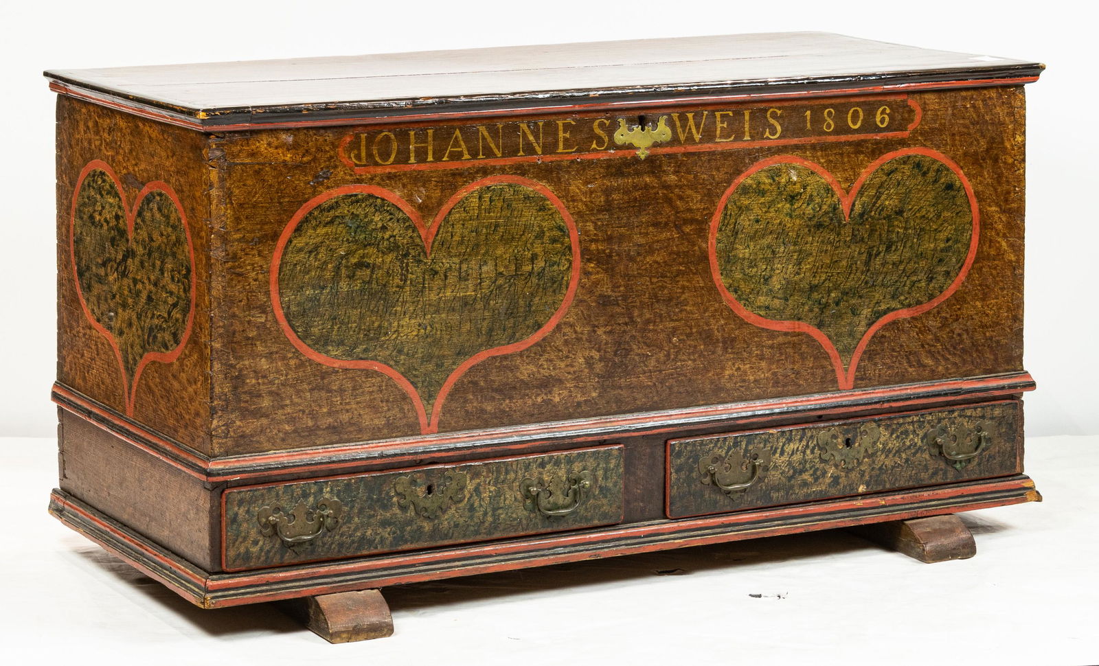 A Chippendale grain and polychrome decorated blanket (1 of 3)