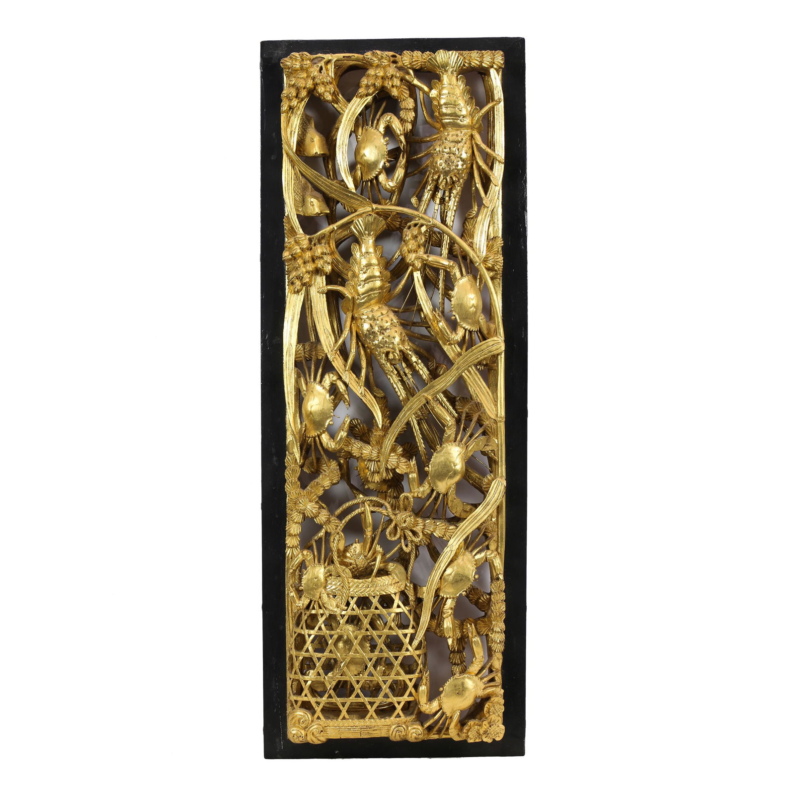 Chinese gilt lacquered panel (1 of 3)