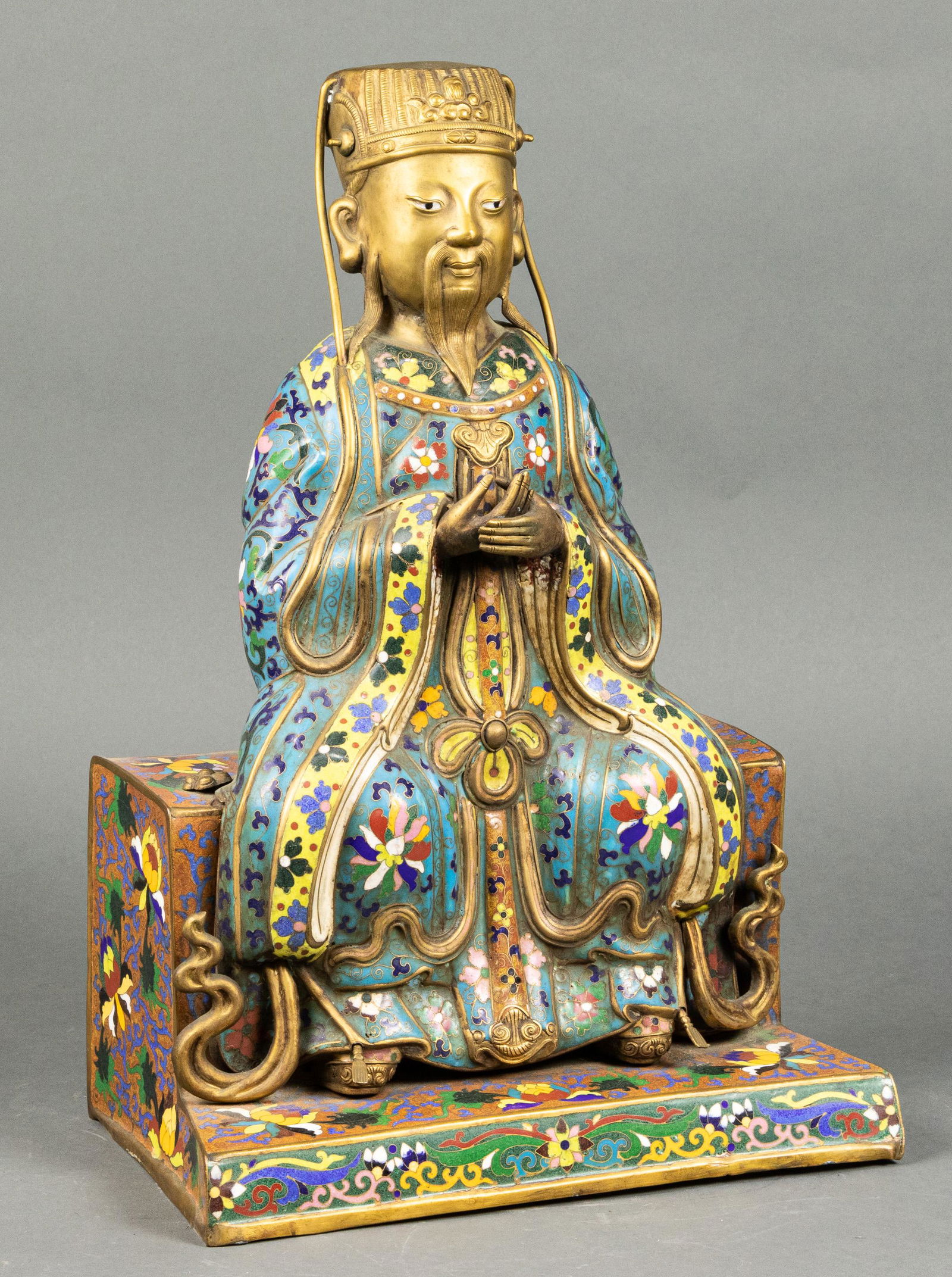 Chinese cloisonne enamel figure of an official (1 of 4)