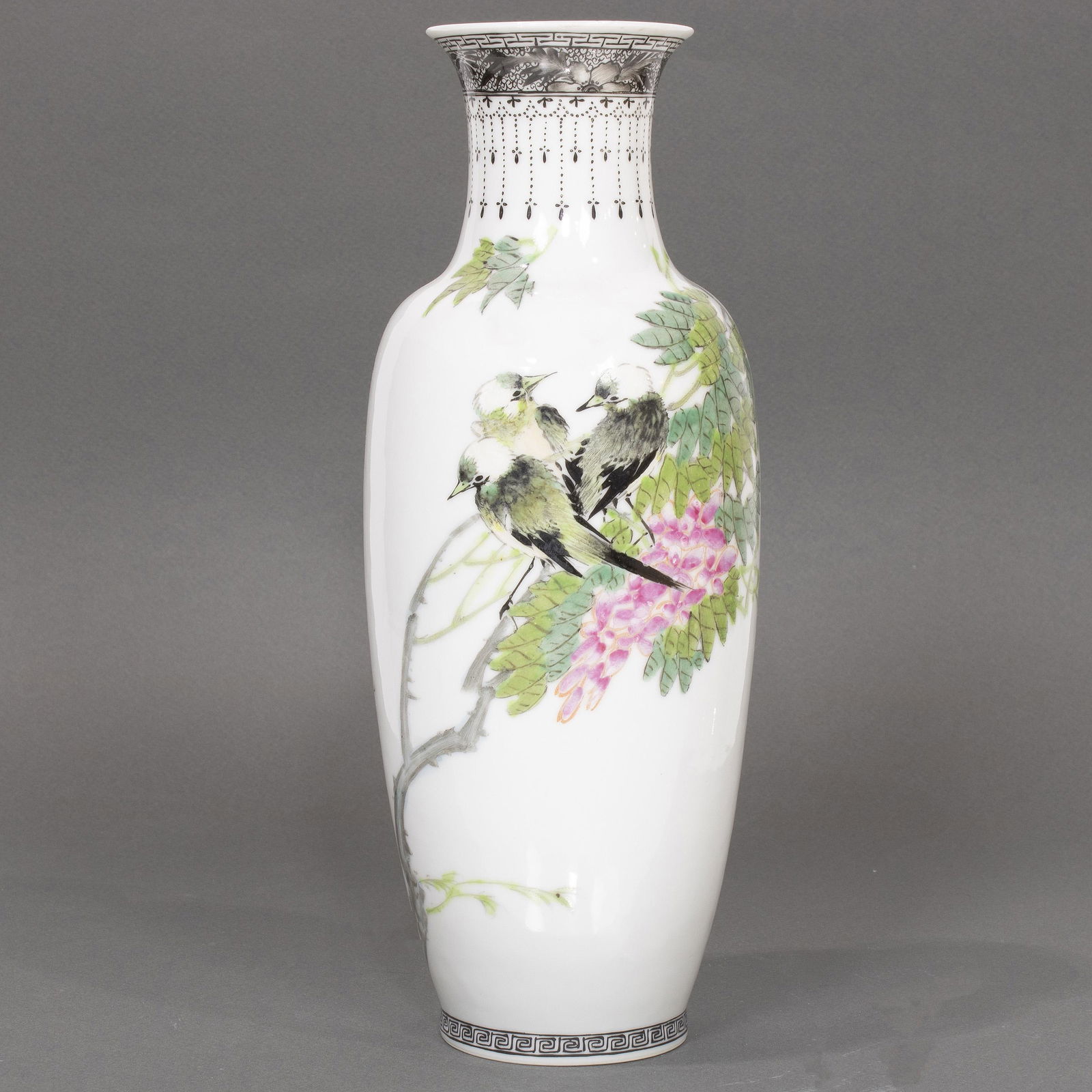 Chinese enameled egg shell vase (1 of 3)