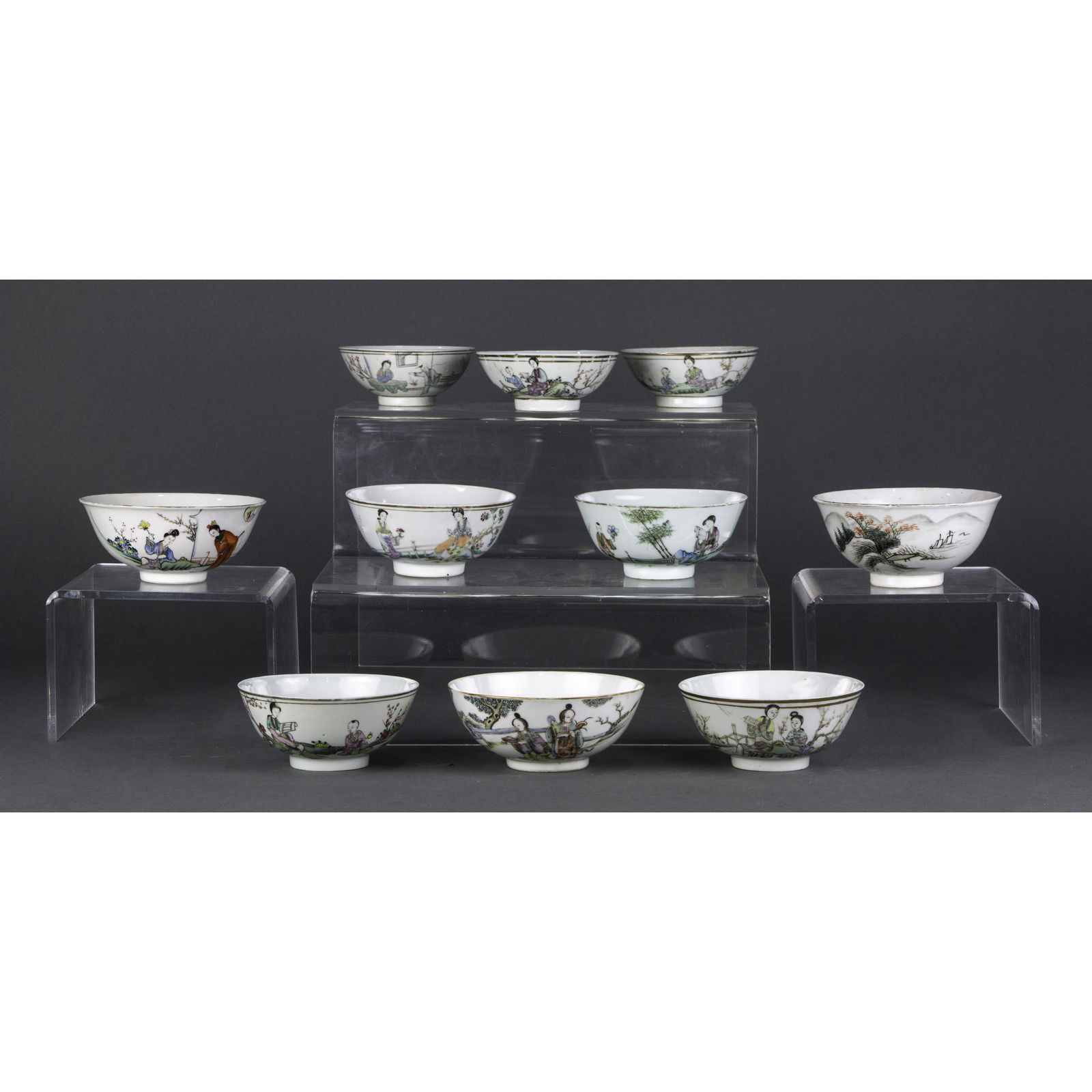 (lot of 10) Chinese famille rose bowls (1 of 3)