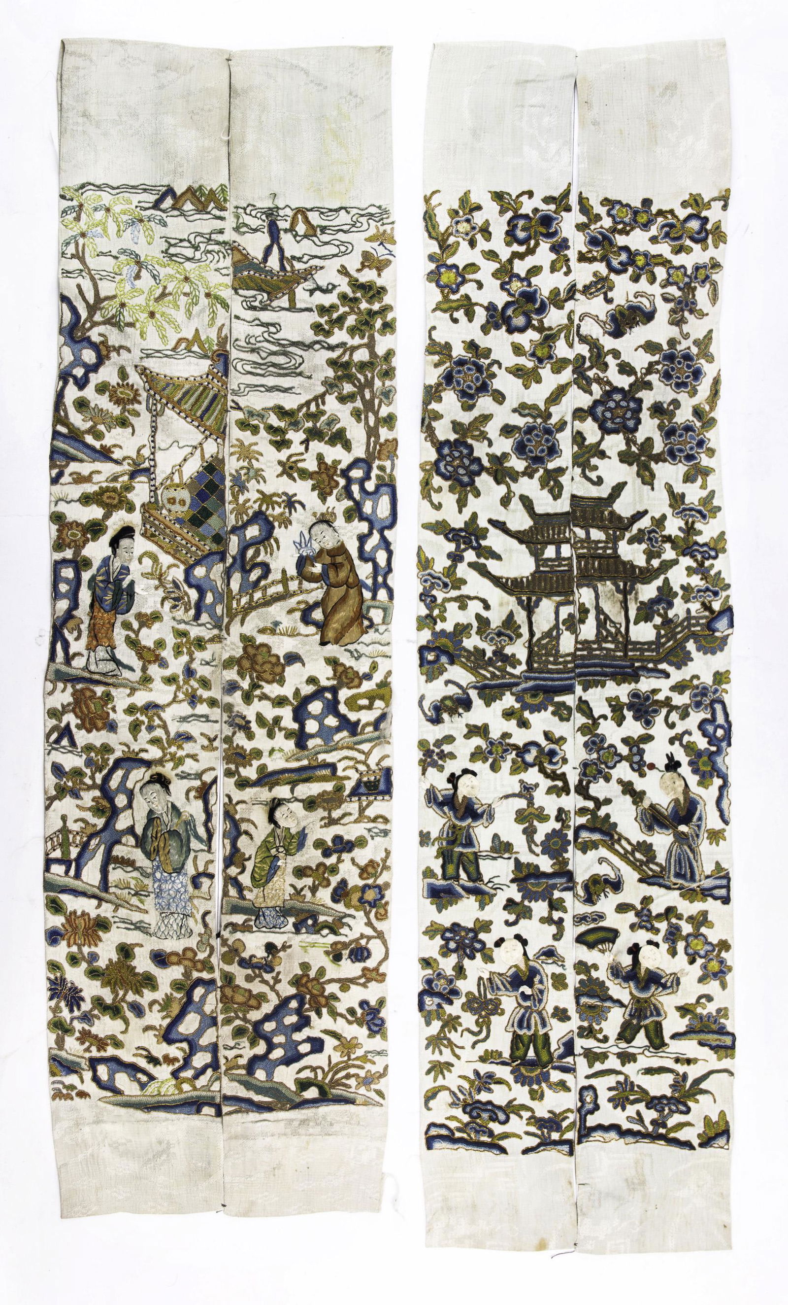 (lot of 4) Chinese embroidered sleeve bands (1 of 3)