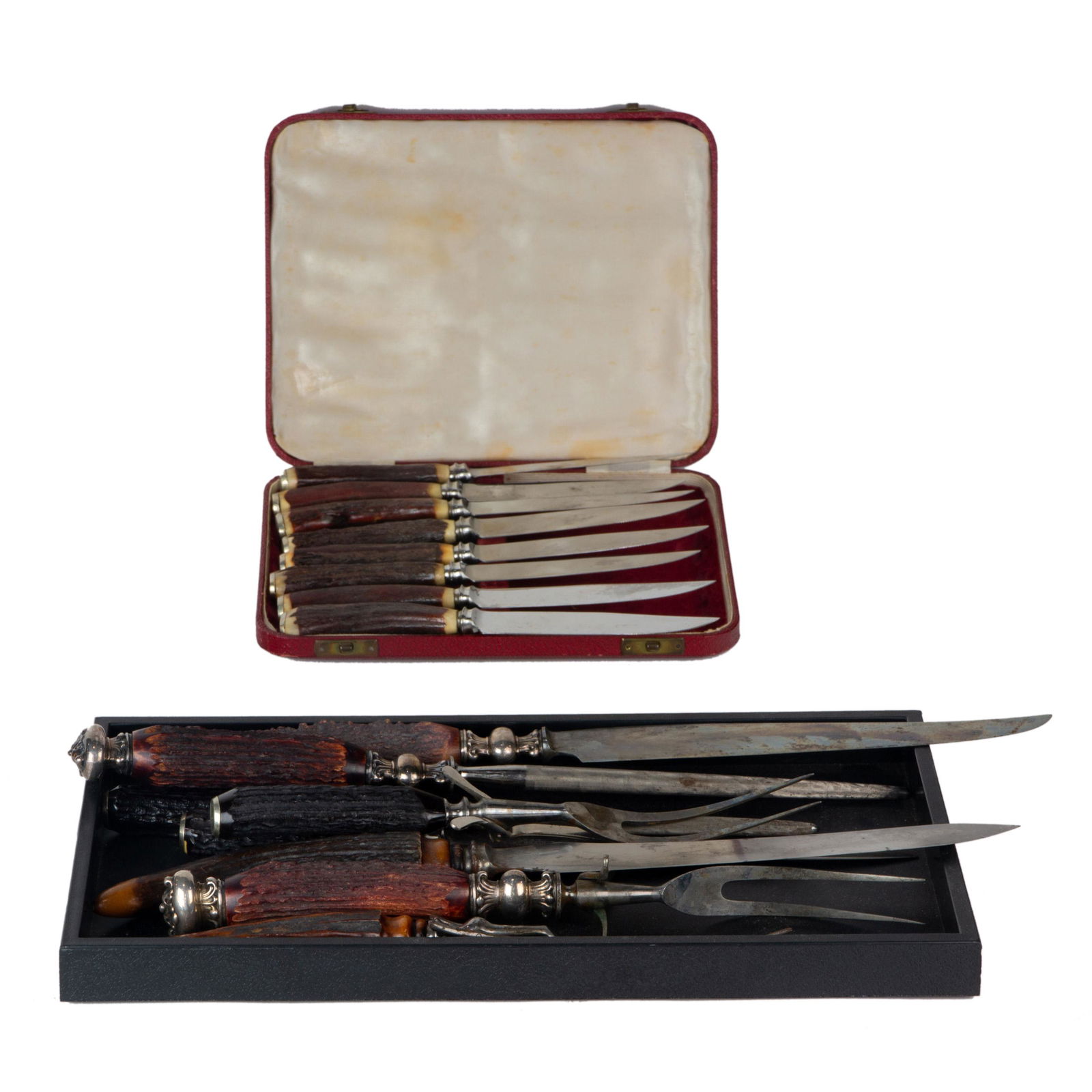 (lot of 16) Antler handled utensils (1 of 2)