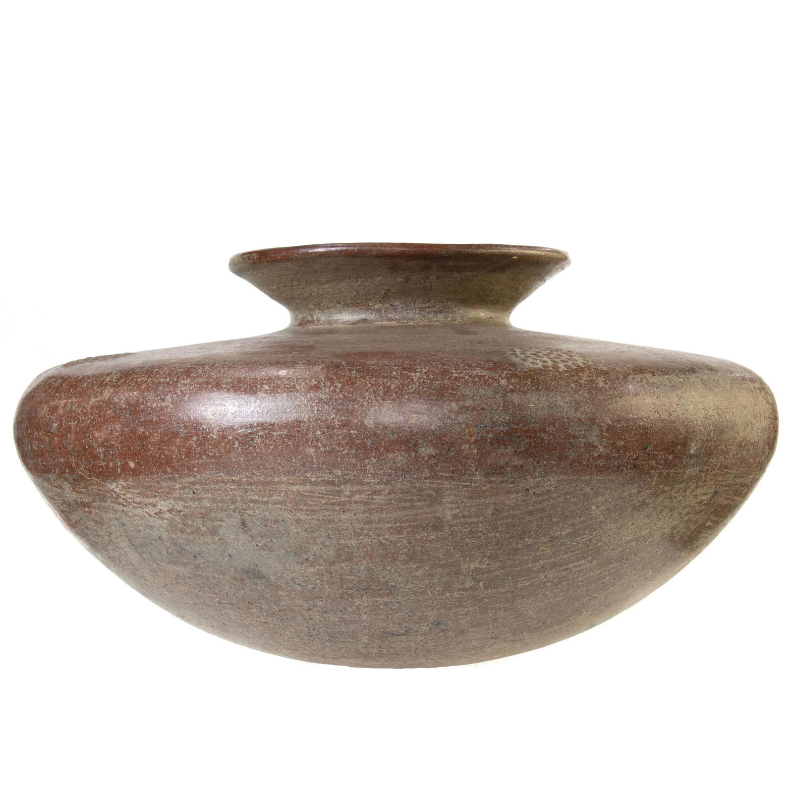 Colima red clay bowl with raised rosette medallions 7"h (1 of 1)