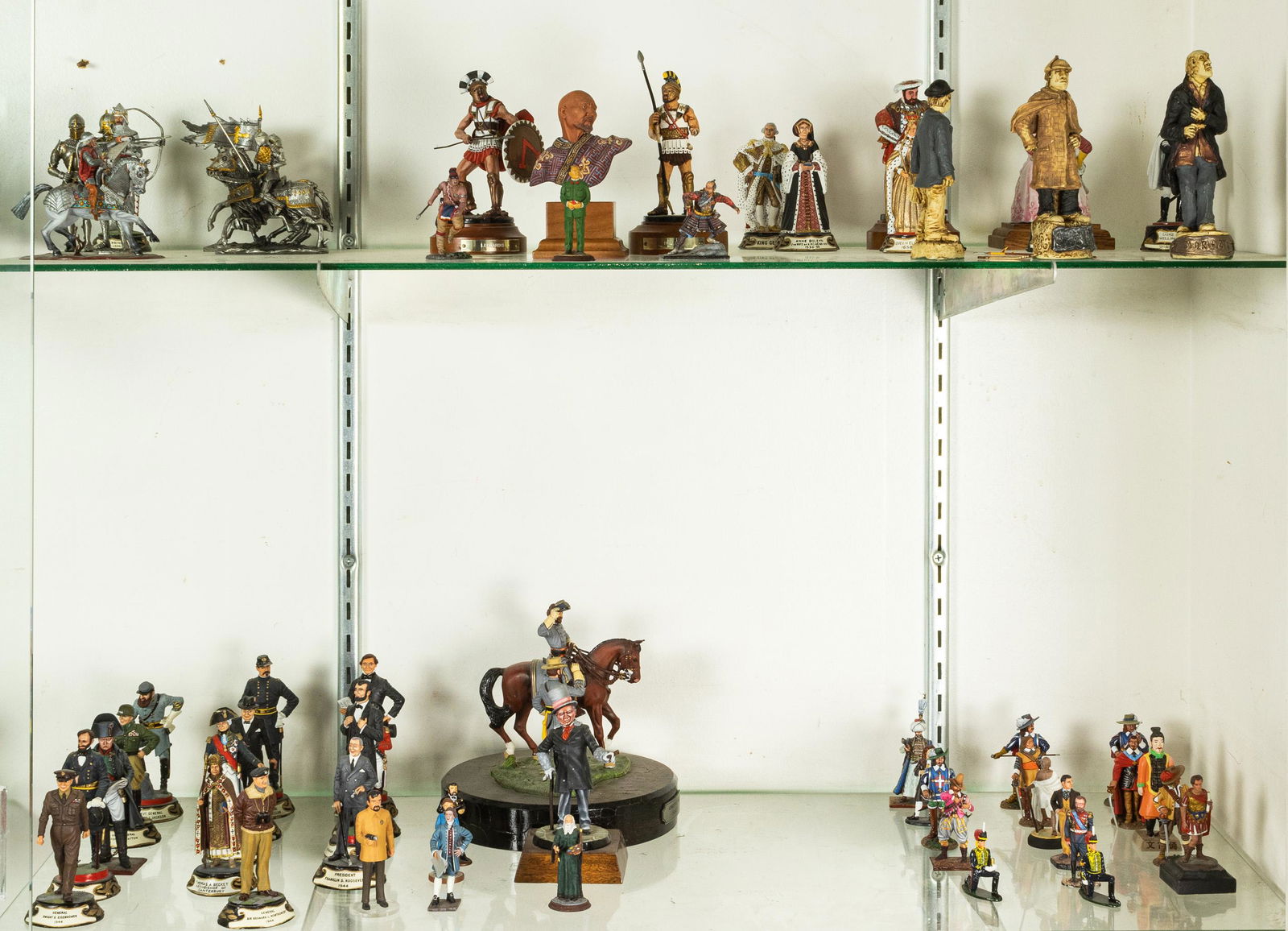 (lot of two shelves) Group of hand painted military (1 of 1)