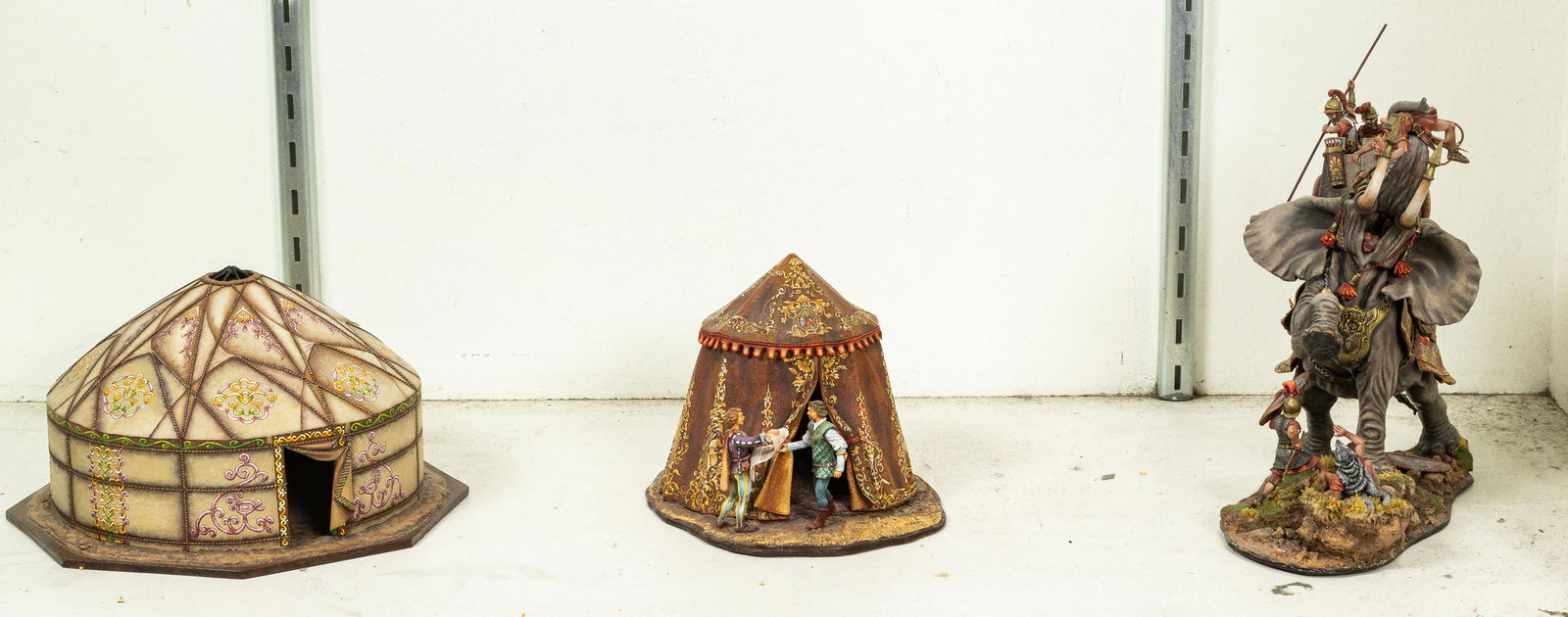 (lot of 3) Russian hand painted figural sculptures (1 of 1)