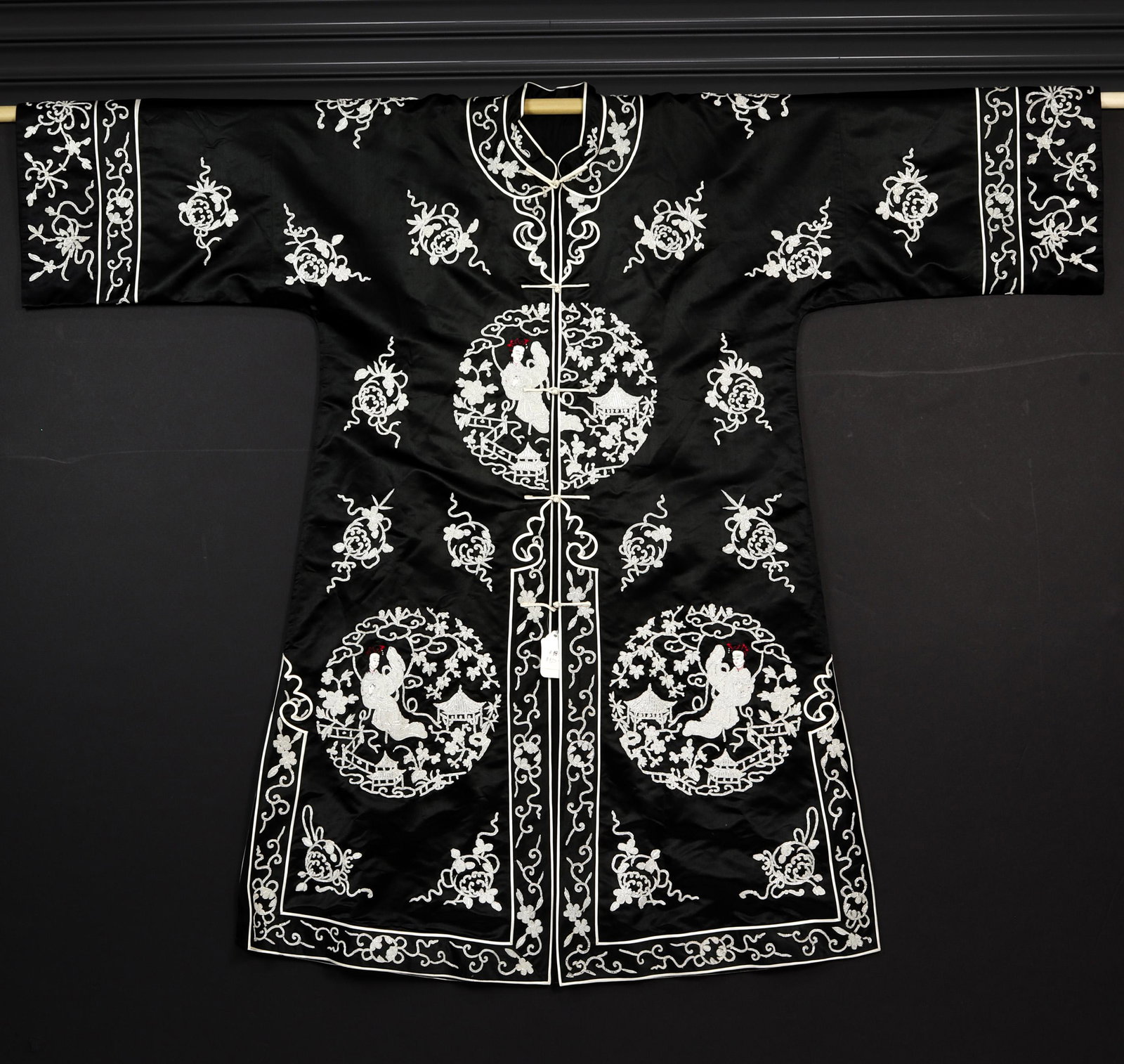 Chinese embroidered black ground lady's robe (1 of 1)