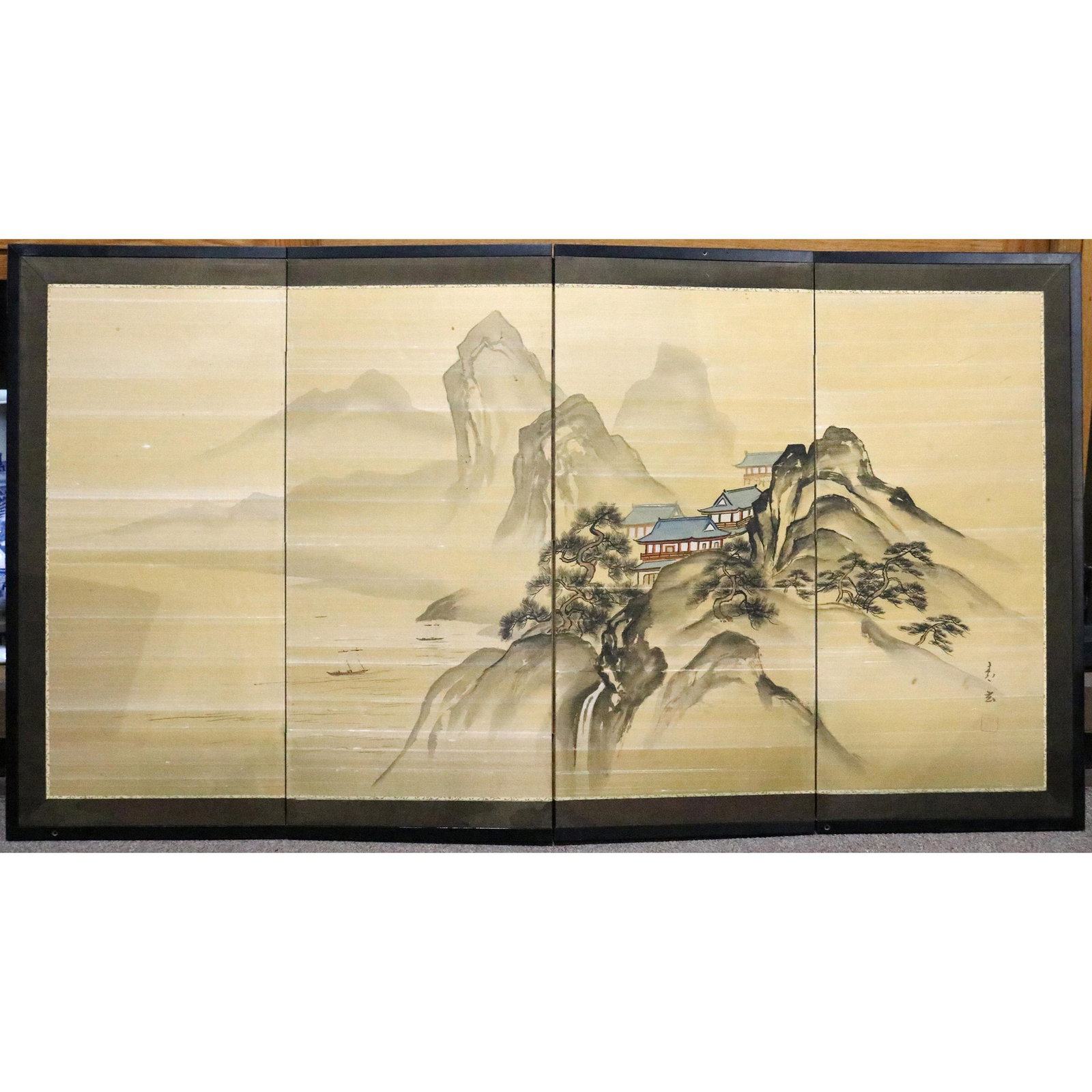 Japanese four panel folding screen (1 of 1)
