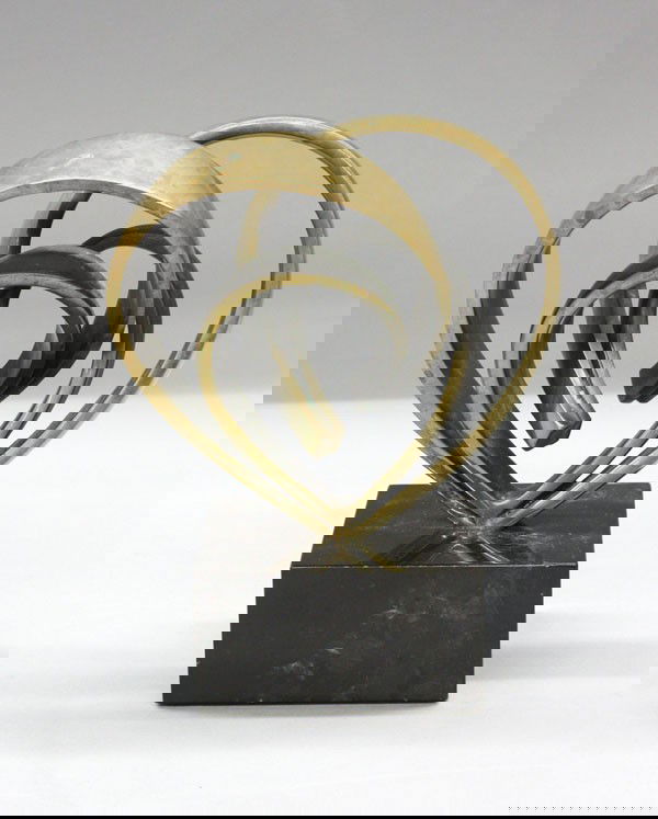 Bronze sculpture by Bob Bennett: Bronze sculpture, ''Hearts of Fire'', 1993, by Bob Bennett (California, contemporary), no 12/250, signed, dated and numbered front