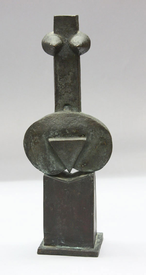 Bronze sculpture by Gerald Wasserman: Bronze sculpture, ''Venus'', by Gerald Wasserman (California, 20th century), signed ''Wasserman'' bottom base, circa 1970, 14.25''h x 3.75''w x 3''d