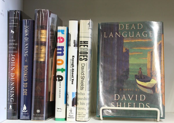 Books, David Shields, John Dunning: (Lot of 7) Four Novels by David Shields, ''Re-mote'', ''Heroes'', ''Dead Languages'' and ''Enough About You'', all first editions, all fine with dust jackets, all signed by the author, lot also includ